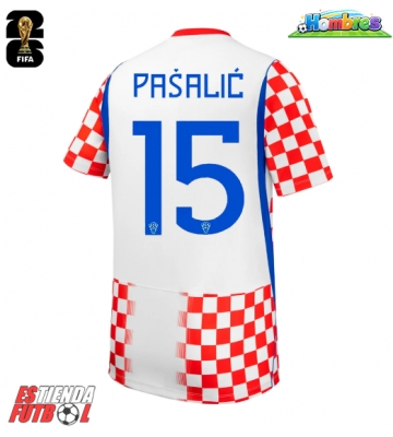 Croacia Mario Pasalic #15 Primera Equipación Mundial 2026 Manga Corta